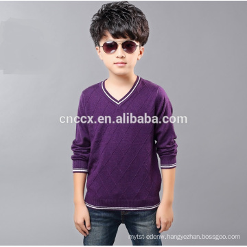 15CSK043 V neck cashmere thick kids clothing wholesale